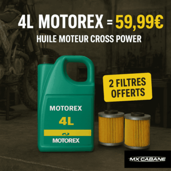 4L Huile moteur 4t cross power MOTOREX  + 2 filtre à huile gratuit.