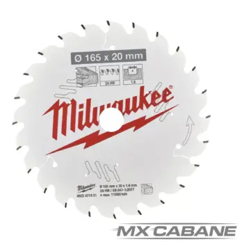 LAME SCIE CIRCULAIRE BOIS 165X20X1,6X24  ALTERNEE - MiLWAUKEE